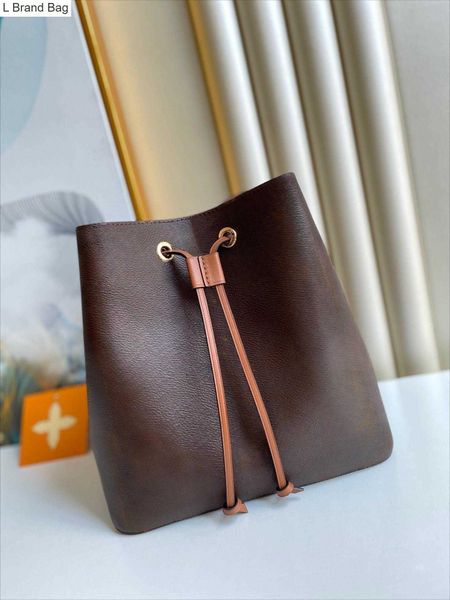

2023 new 10a designer famous handbags shoulder bags leather bucket bag women flower printing crossbody bag purse u40b, Black