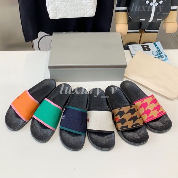 

designer women slippers straw flats polar fleece rubber slides thick sole scuffs embroidered letters soft slipper solid color scheme slipper, Black