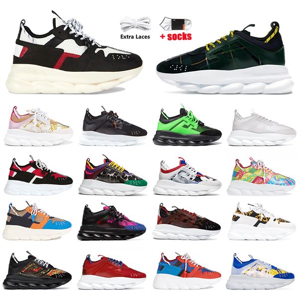 

2023 italy chain designer shoes reaction sneakers triple black white multi-color suede height reflective luxury fluo rubber suede women men