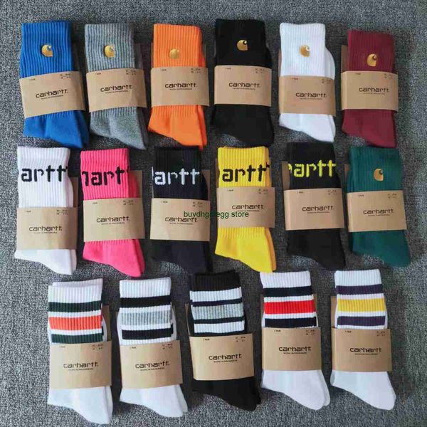

2023 men's towel socks fashion brand carhart new american bottom women's gold embroidered outdoor, Black