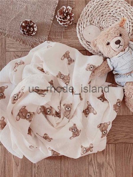 

blankets swaddling newborn bear print muslin swaddle blanket baby bamboo cotton muslin blanket wrap for babies muslin diaper cloths 120x120c