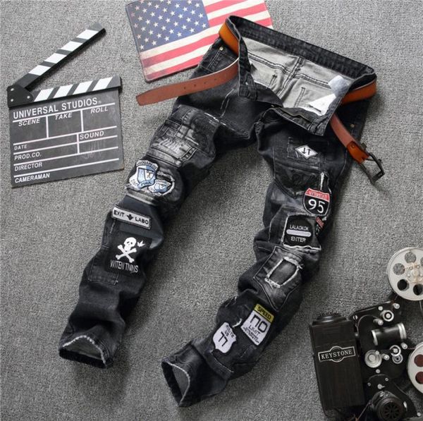 

new 2017 men designer jeans white jeans men casual mens jean skinny motorcycle denim pants pantalones vaqueros hombre9492156, Blue