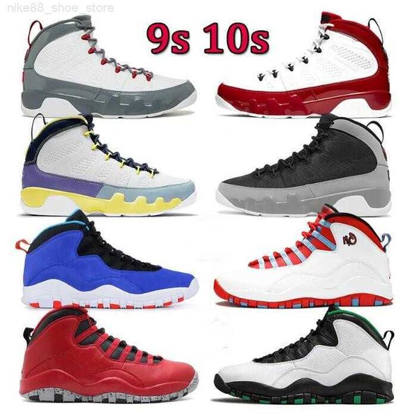 

2023 new mens 9 9s basketball shoes  10s new fire red racer particle grey powder blue university gold cement seattle chicago flag retros j, Black