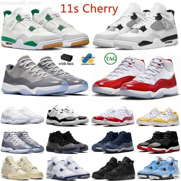 

with box jumpman 4s 11s basketball shoes cement grey cherry midnight navy 4 military black pine green 11 concord gamma blue trainers sports
