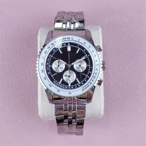 

50mm montre de luxe navitimer designer watch women mens sapphire wristwatch couple brown green blue fashion watch leather strap comfortable, Slivery;brown