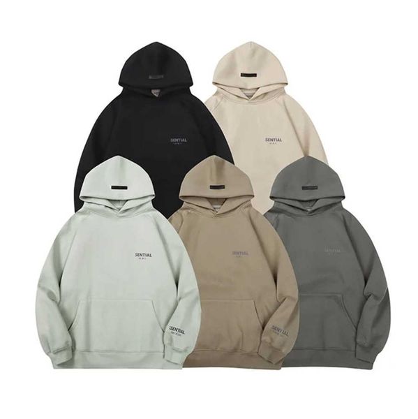 

mens hoodies sweatshirts designer women essent fashion loose essentail streetwear clothing essen lovers street tracksuit suit blacks to xl, Black