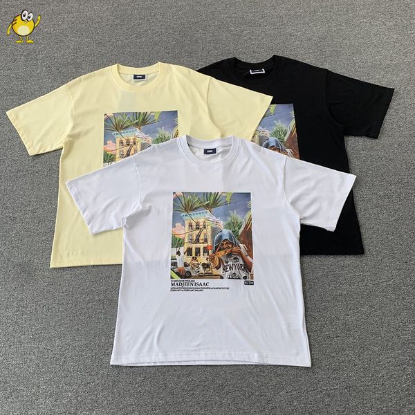 

hip hop casual t shirt men woman 2023 summer new 1 loose round neck short sleeve tee apricot black white, Black;brown