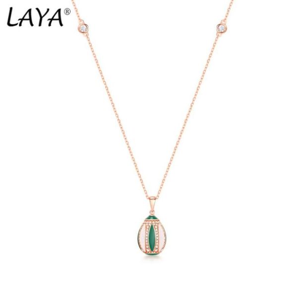 

laya pendant necklace for women 925 silver sterling silver bohemian style round accessories fine jewelry handmade enamel 2022 tren9366045