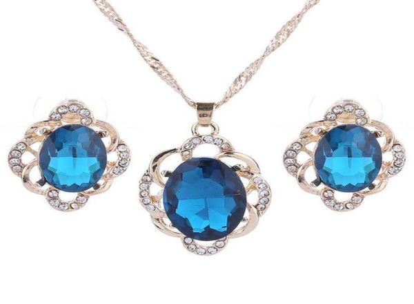

bridal jewelry set crystal pendants necklaces earrings set engagement wedding party jewelry set8309419, Silver