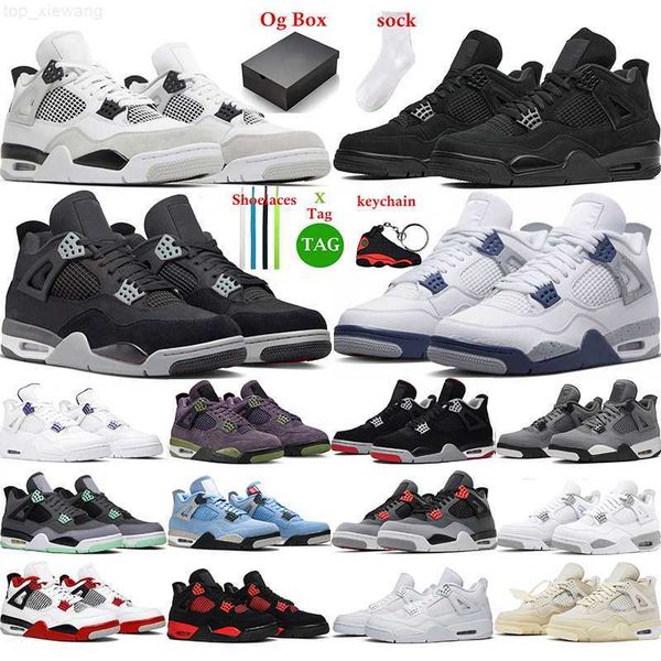 

basketball shoes 4 for men women infrared j4 military black 4s cat fired red thunder white cement pure money purple mens trainer