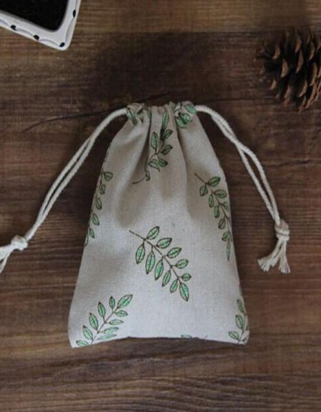 

olive leaf linen gift bag 9x12cm 10x15cm 13x17cm pack of 50 birthday party wedding favor sack makeup jewelry drawstring pouch5343260, Pink;blue