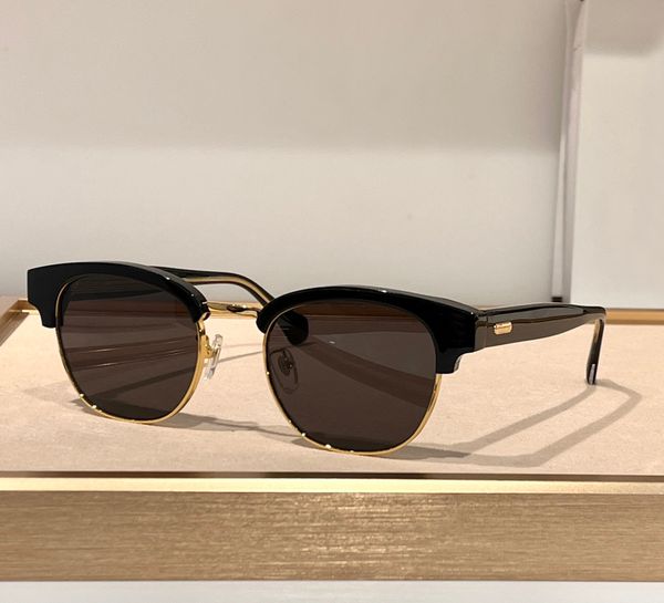 

vintage pilot sunglasses 0366 gold half frame dark grey lens mens summer shades sunnies uv protection eyewear with box, White;black