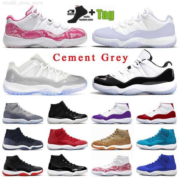 

jumpman 11 retos basketball shoes mens new cement grey big size us 13 low j 11s high concord cool gray cherry red and white snakeskin, Black