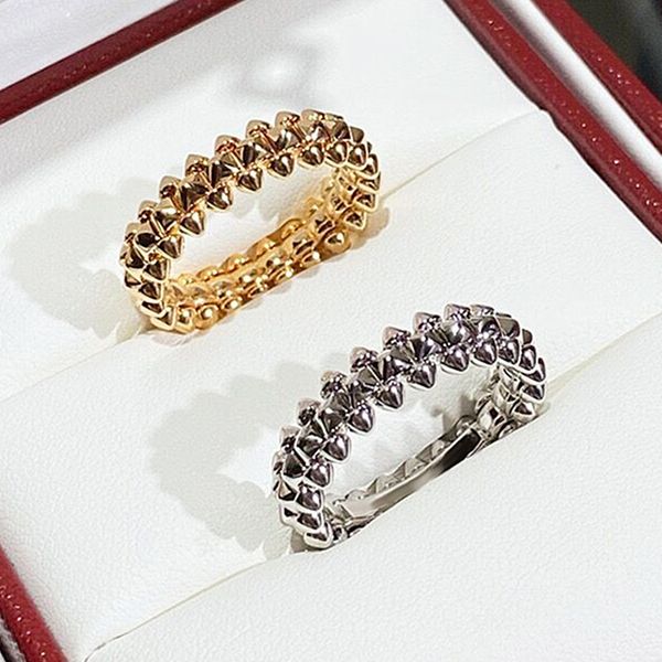 

2023 nuova vendita calda 925 anello rivetto in argento sterling donne e uomini coppie moda classico regalo punk gioielli di marca di lusso, Silver