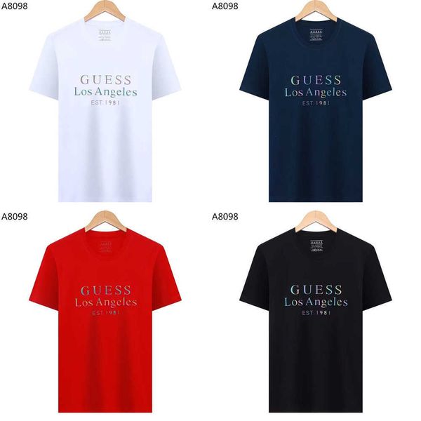

gue spring/summer fashion brand new ss embossed printing simple and versatile short sleeve cotton casual t-shirt couple tshirt a4px, White;black
