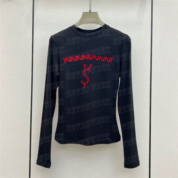 

letters print t shirts pullover lady bottoming shirts designer sweatshirts for women long sleeve tees, Black