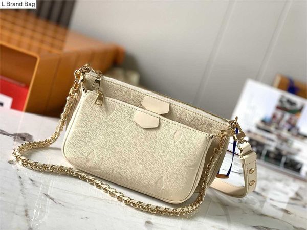 

2023 new 5a designer bag pochette crossbody leather bag handbag wallet on chain strap purse shoulder bags messenger classic 3pcs 3 piece set, Black