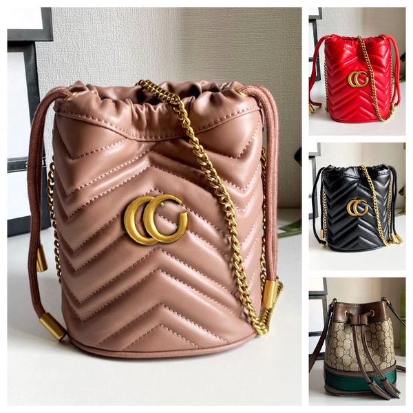

mini designer bucket bag phone bag purse women's shoulder bags tether rope leather bucket crossbody bag mini phone bag wallet designer