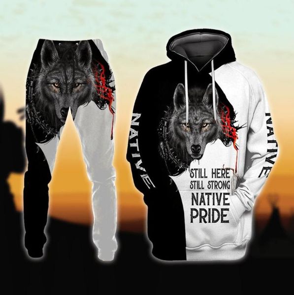 

men039s tracksuits native wolf jesus 3d printed men sets hoodie pants autumn sportswear casual street male clothes plt2382251, Gray