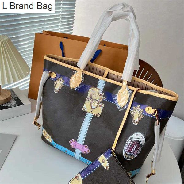 

2023 new 5a fashion bags tote bag designer 1854 bags canvas leather crossbody removable printed zipped pouch handbags purse pk9q, Black