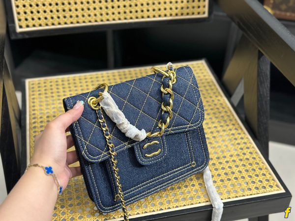 

l23s denim messenger bag retro and sparkle designer denim shoulder bag 23s stunning crossbody bag fashion brand handbag diamond tote chain b