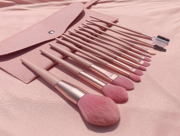 

7pcs 12pcs sweet pink makeup brushes kit soft hair powder eyeshadow blush brush womens beauty cosmetics tools pouch bag52480891199596