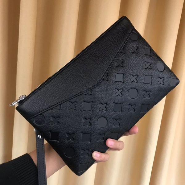 

classic leather embossed clutch bags man women fashion fold messenger bag designer wallet handbag pruses shoulder bag