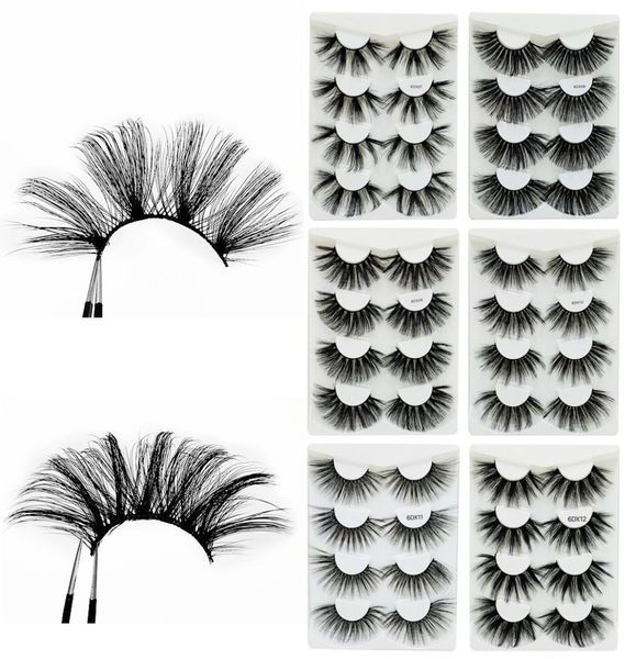 

4 pairs of boxes with 6d 25mm mink eyelash extensions and thick lashes 10 styles can choose6306924