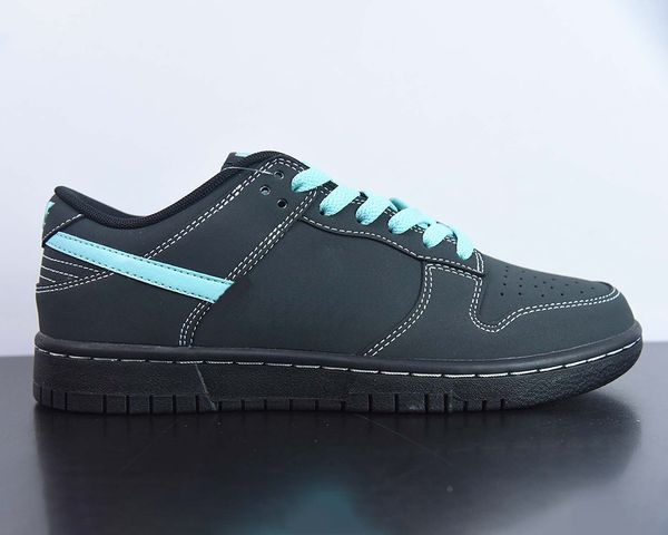 

duks low skateboard shoes black blue running shoe outdoor sports sneakers with box