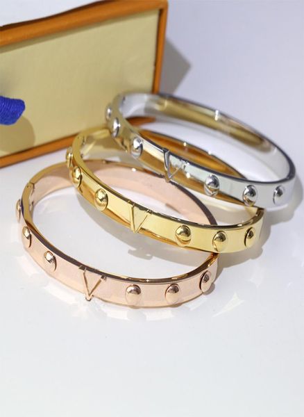 

classic luxury bangle brand designer bracelet european fashion couple bracelets for men women stainless steel 18k g8075856, Black