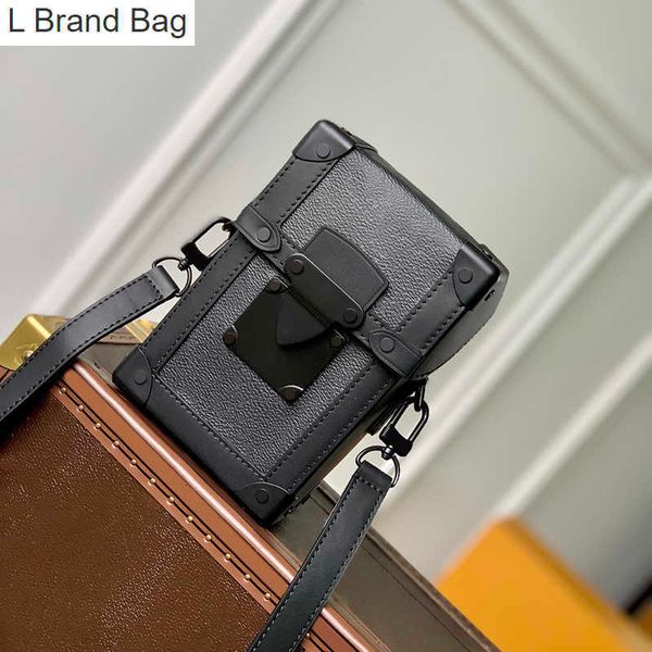 

2023 new trunk mini flap bag designer shoulder bag 10a mirror quality cowhide crossbody bag with l325 vcrx, Black