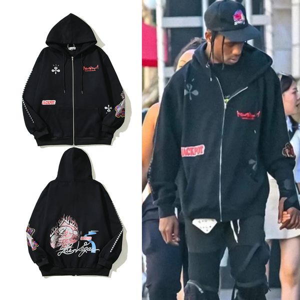 

youth women full zip hoodies loose hooded pullover long sleeve clothes sweatshirts travis man 2xl black