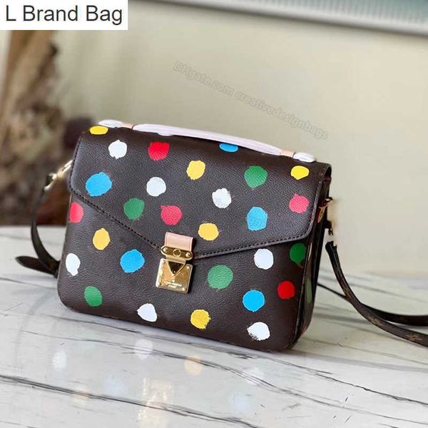 

l bag 7a shoulder bags messenger bag pochette polka dot metis hard case lock canvas leather handbag embossed silk screen crossbody 25cm l298, Black