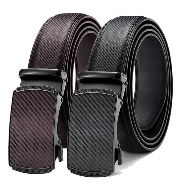 

kid leather belt male automatic buckle waistband belts leisure fashion ratchet belts for kid pants waistband, Black