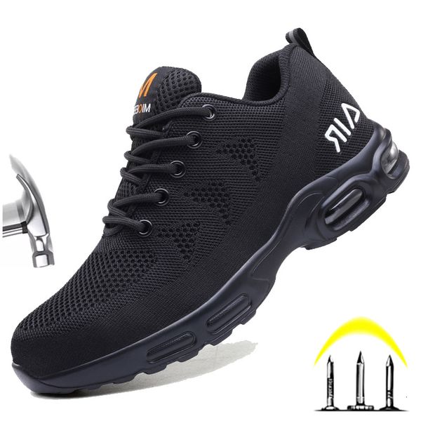 

safety shoes diansen men safety shoes work sneakers anti-smash anti-puncture work protective shoes breathable light security steel toe shoes, Black;brown