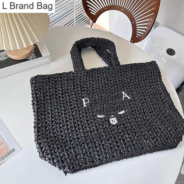 

l bag knitting tote bag designer shopping bags large quality handbag lafite striped braid sweet and fresh women lady luxury travel holiday w, Black