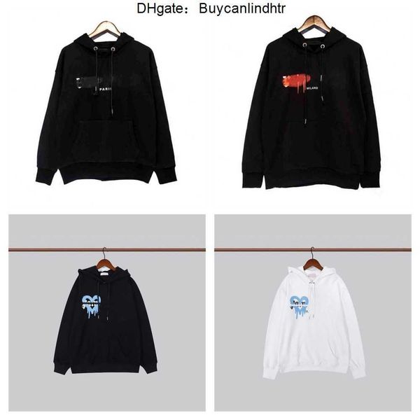 

mens hoodie designer hoodies street hip hop alphabet sweatshirts splash ink women hoodys trend plus size sweaters oversized hoody graphic te, Black