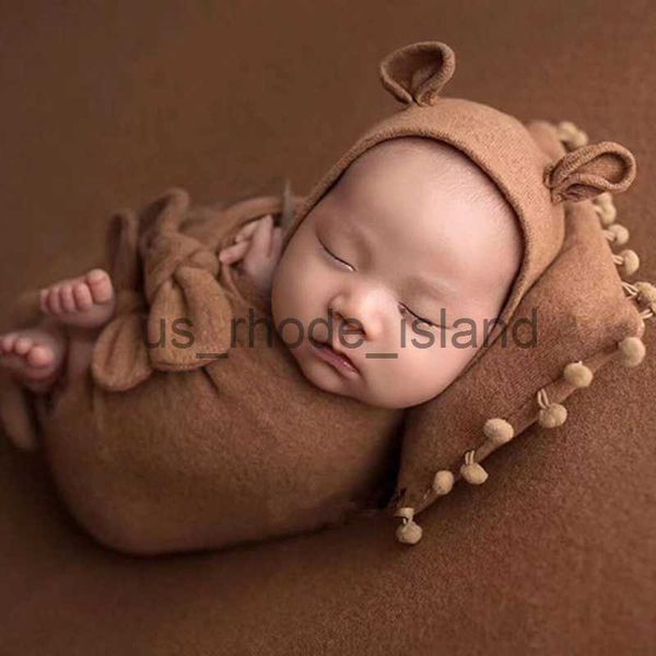 

blankets swaddling 3pcs/set baby hat pillow wrap newborn pgraphy props infants p shooting accessories x0802