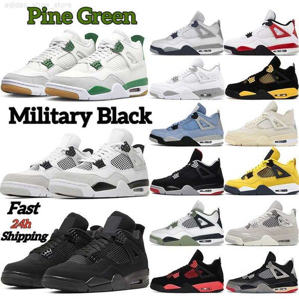 

2023 basketball shoes 4 for men women pine green 4s military black cat canvas white oreo fired red thunder midnight navy mens trainer sport