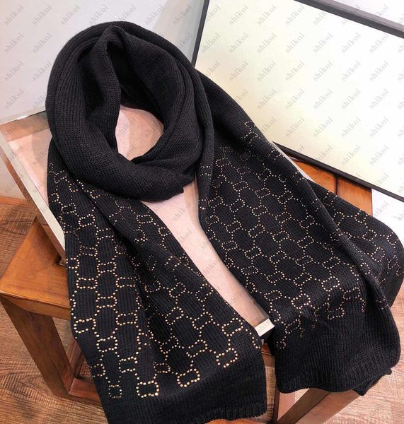 

designer scarf womens shawl wraps fashion scarves wool diamond double letter temperament scarf winter warm headband shawl 170 * 65, Blue;gray