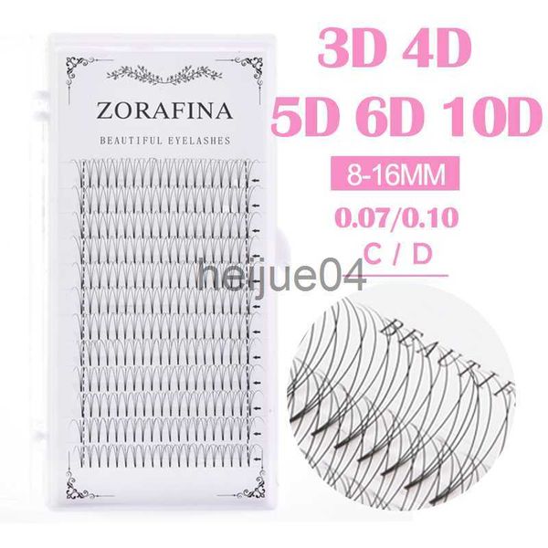 

ZORAFINA Lines False Premade Fans 3d4d5d6d Lash Russian Eyelash Volume Fake Eyelashes Wholesale Cluster Lashes X0802 es es