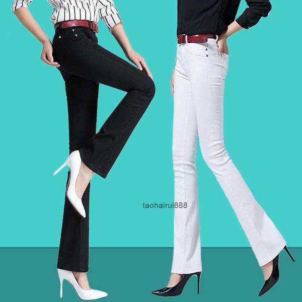 

new korean slim candy jeans women's elastic colorful micro bell-bottoms pants, Blue