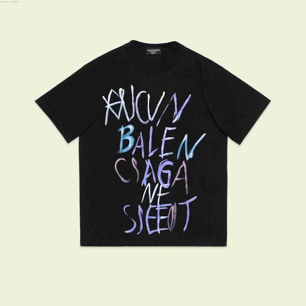 

graffiti letter printing short sleeve summer simple comfortable t-shirt men women tee, White;black