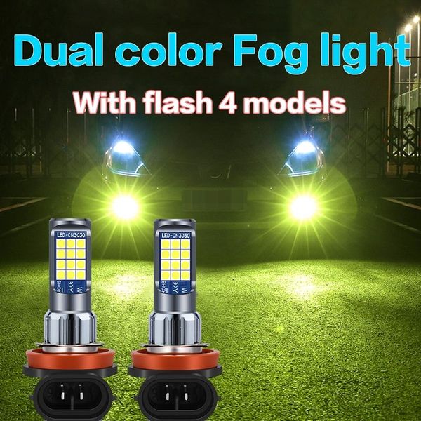 

car fog light h7 h4 h11 h8 h3 led bulb 3030 12smd auto front fog lamp signal turn light driving lamp 6000k whitezz