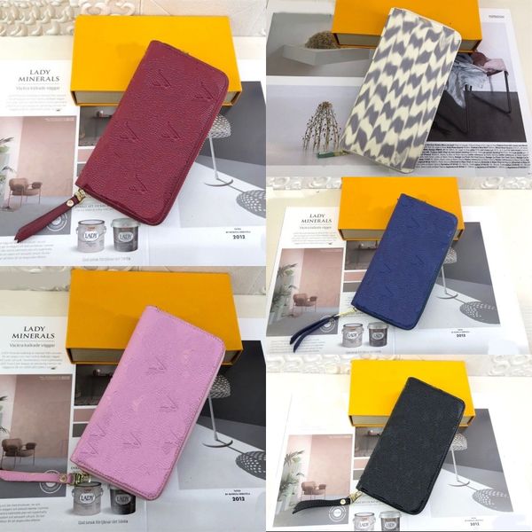 

leather zippy wallet luxury card holder letter old flower multiple styles men womens passport classical popular designer wallet brown black, Red;black