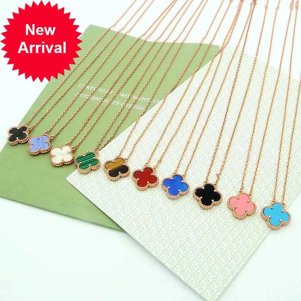 

luxury brand designer necklace for women fashionable new four-leaf clover necklace high-quality titanium steel 18k gold pendant necklace jew, Silver