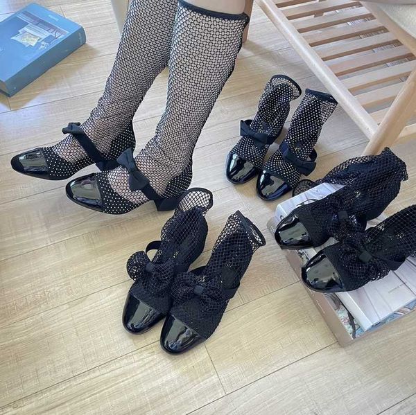 

vintage interlocking c mesh booties patent black boots sparkle crystals mid high heels mary jane sandal transparent mesh quilted cap toe soc