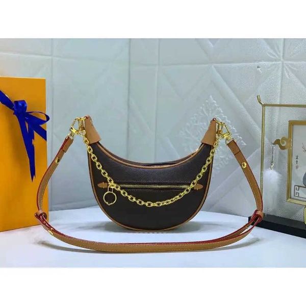

loop designer bags genuine leather classic high edition medium ancient flower moon bag genuine leather women's bag one shoulder chain p