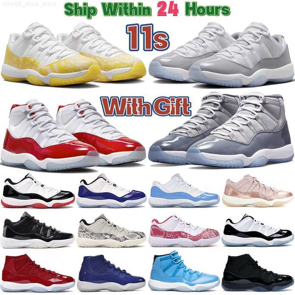

jumpman 11 11s mens basketball shoes cement cool grey dmp cherry yellow snakeskin gamma royal blue low 72- 25th anniversary concord bred w, Black