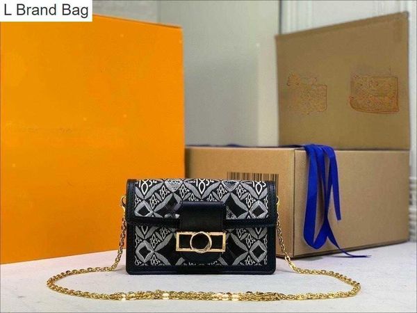 

2023 new 10a fashion women's designer luxury bag 2023 ss portefeuille dauphine backchain shoulder bag since 1854 jklx, Black